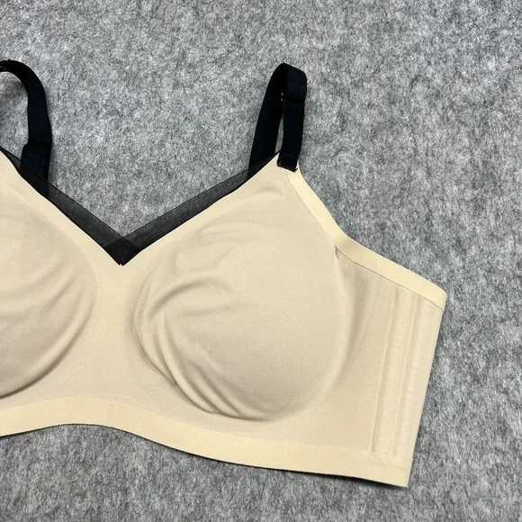 Honeylove Bra Womens 1X Beige Wireless Padded Lightly Lined Plus Size Mesh - Picture 3 of 16